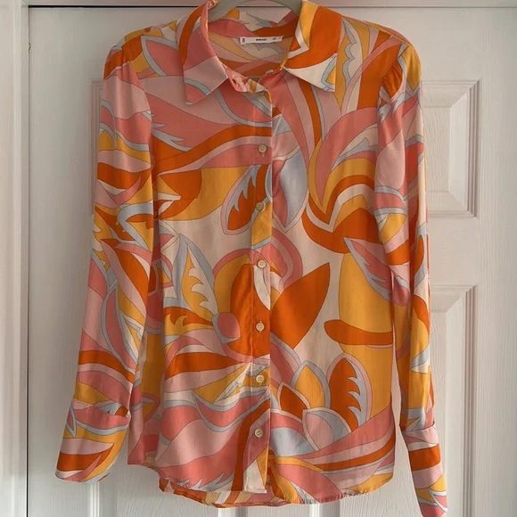 MANGO Matching Set Bralette Crop Top and Button Down Blouse S - Picture 5 of 13